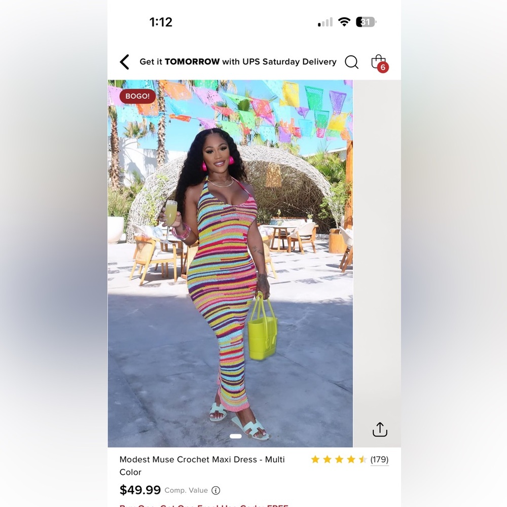 Fashion Nova Vibrant Striped Maxi Dress